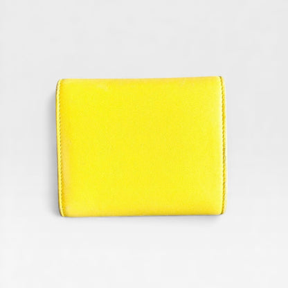 CELINE セリーヌ トリオンフ スモール フラップウォレット / シャイニーカーフスキン イエロー