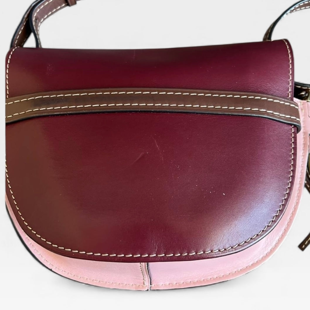 LOEWE ロエベ ゲートバッグ スモール トリコロール ワインレッド ライトピンク