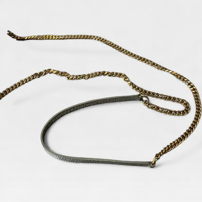 Yves Saint Laurent イヴ・サンローラン　カサンドラ　チェーンウォレット メタリックシルバー