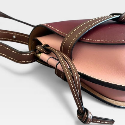 LOEWE ロエベ ゲートバッグ スモール トリコロール ワインレッド ライトピンク