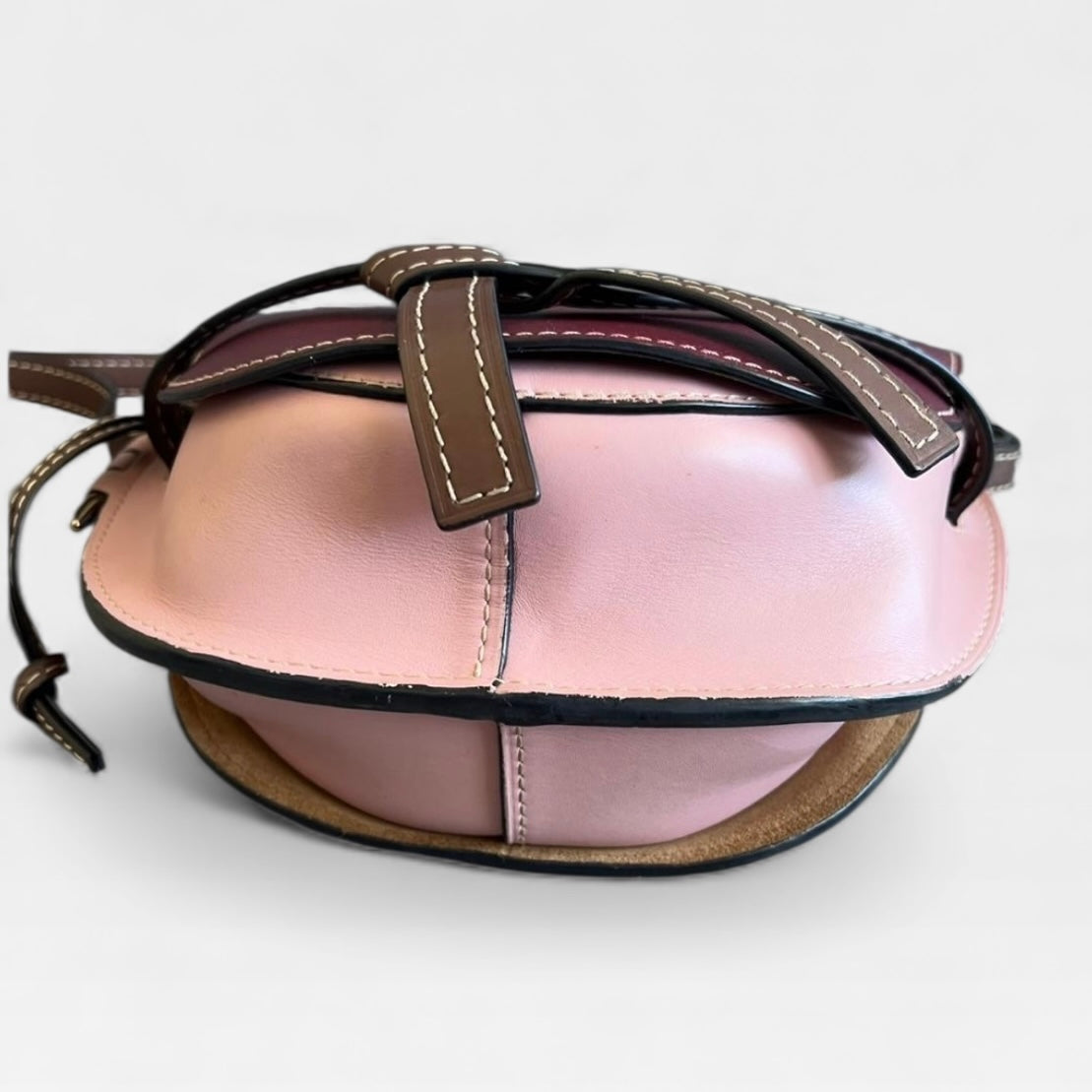 LOEWE ロエベ ゲートバッグ スモール トリコロール ワインレッド ライトピンク