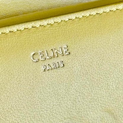 CELINE セリーヌ トリオンフ スモール フラップウォレット / シャイニーカーフスキン イエロー
