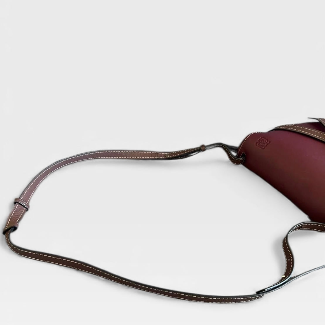 LOEWE ロエベ ゲートバッグ スモール トリコロール ワインレッド ライトピンク