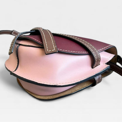 LOEWE ロエベ ゲートバッグ スモール トリコロール ワインレッド ライトピンク